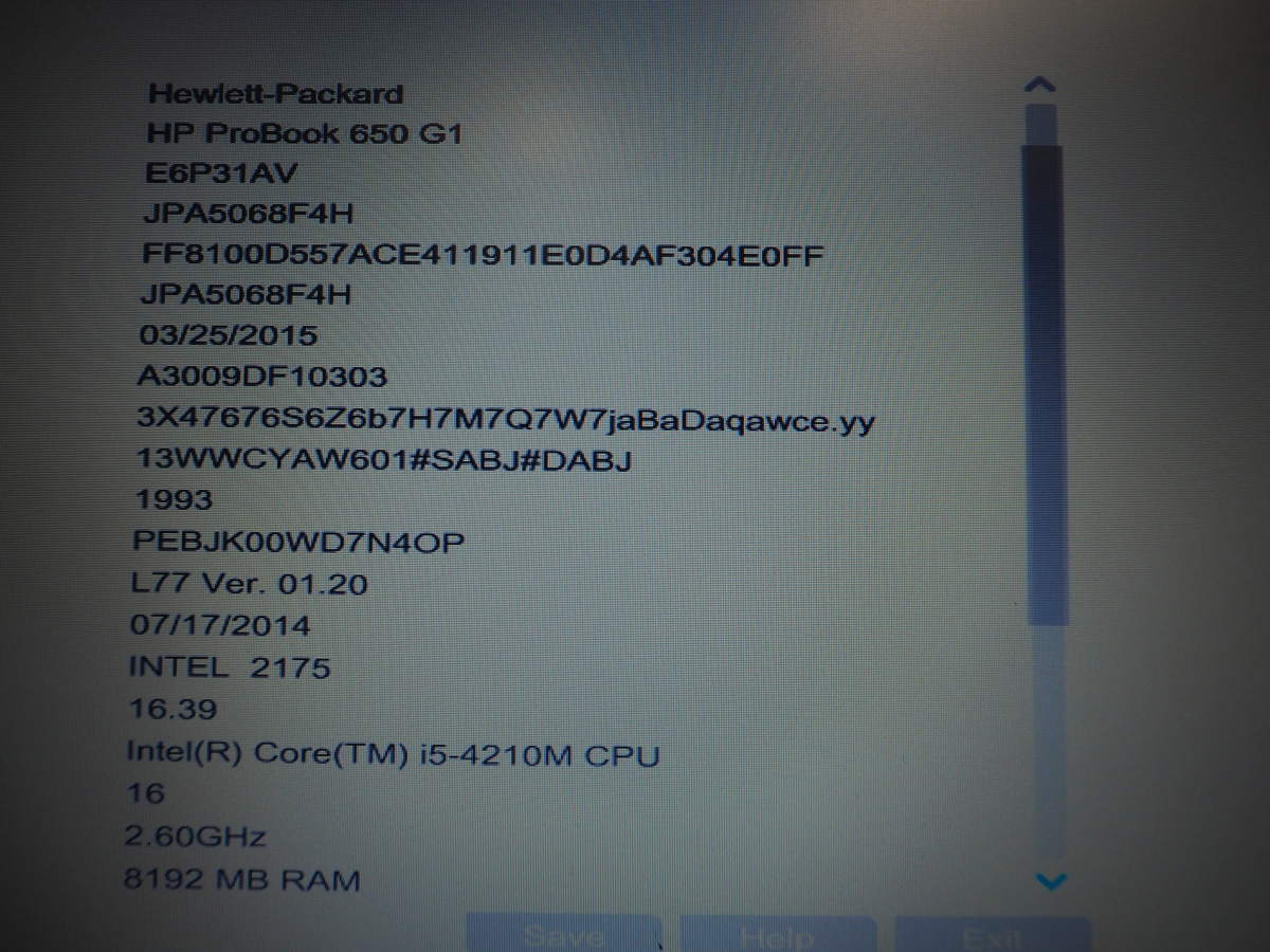 G1 HP Core ProBook 0 i5 i5-4210M 15.6 4GB 1 Probook 500GB MEM:8GB HDD: