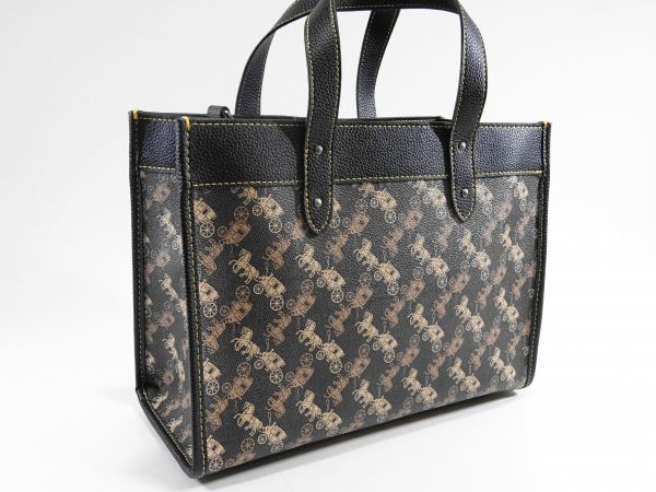新品 未使用 23 k】 COACH コーチ トート バッグ 黒 ブラウン ポーチ 