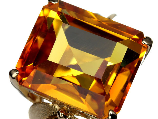 3385D【1円～】新品【RK宝石】黄金に輝く 極上シトリン 特大12.45ct!!! K18