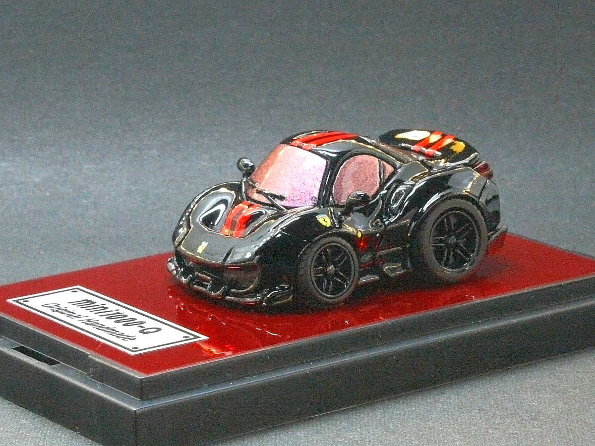●フェラーリ 488ピスタ ネロ ★mini1000Q自作チョロQカスタム完成品