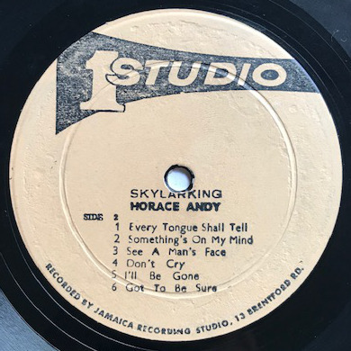 名盤 / SKYLARKING / HORACE ANDY / STUDIO 1 / ROOTS / JAMAICA