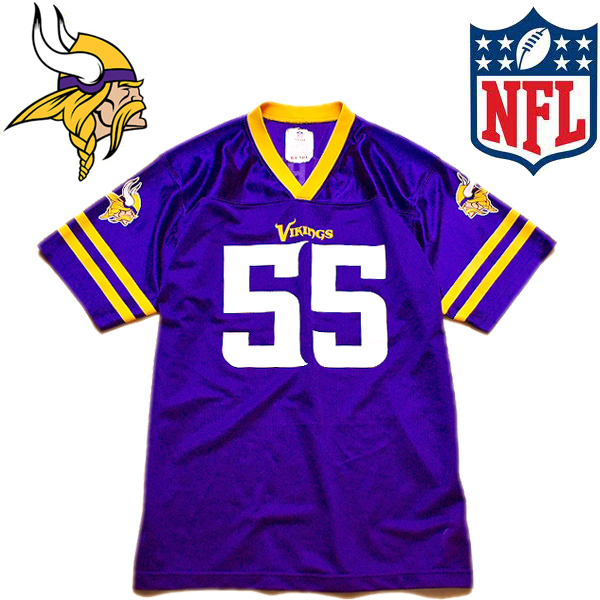 1点物◇NFLバイキングスVikings半袖アメフトTシャツ古着ボーイズXL 