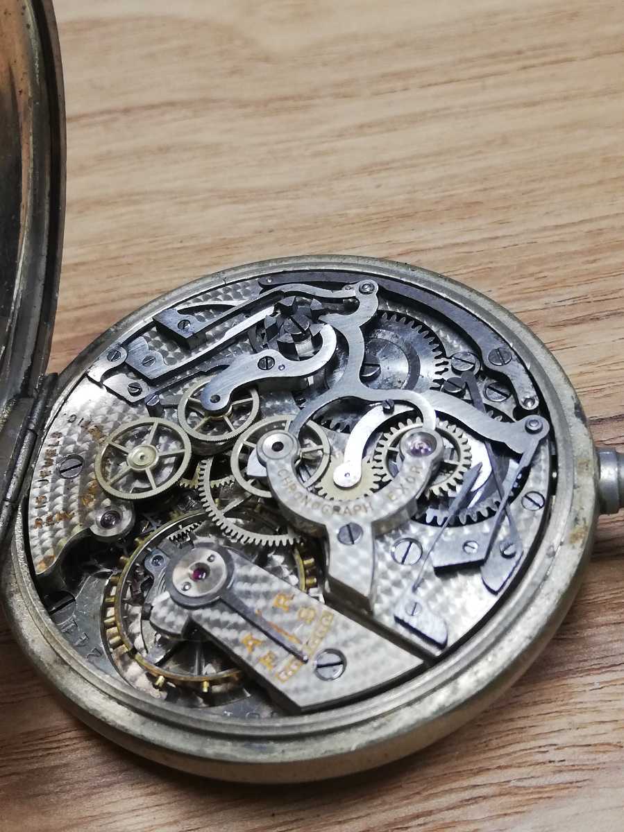Oppen heimer  懐中時計 ヴィンテージ ※ジャンク ジャンク 懐中時計 クロノグラフ EXOR アンティーク 中古品 手巻き
