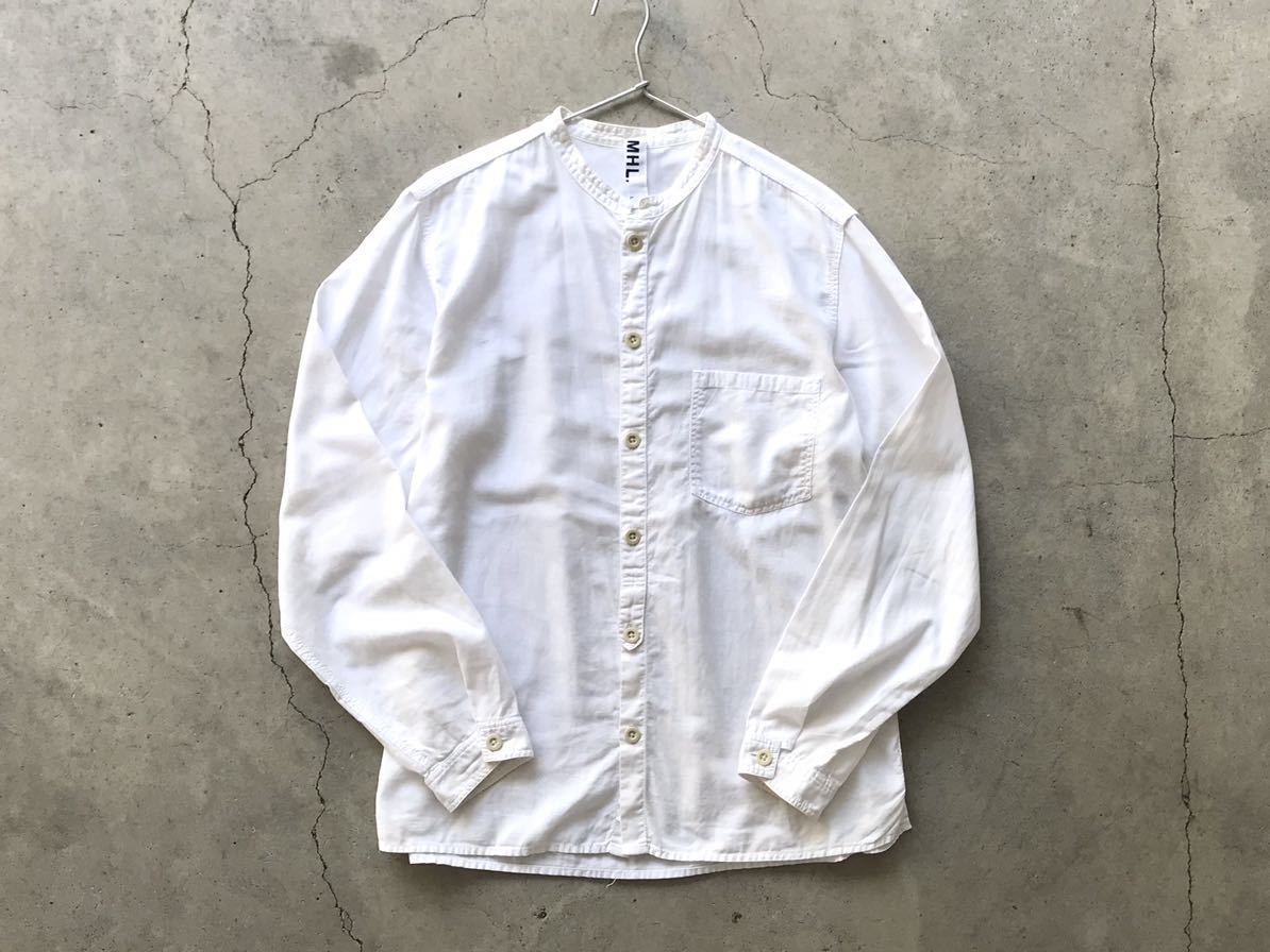 MHL バンドカラー仕様 長袖シャツ L マーガレットハウエル MARGARET 