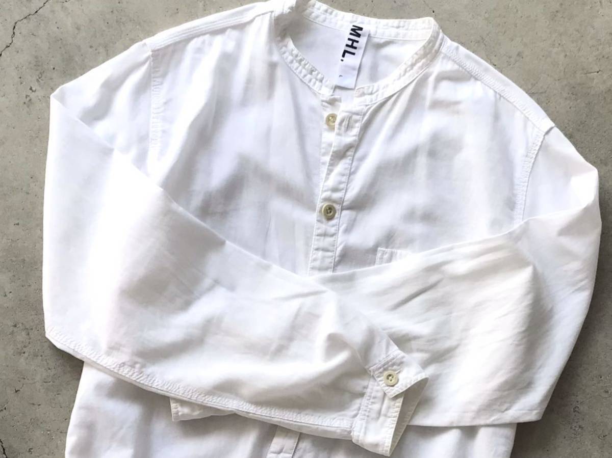 MHL バンドカラー仕様 長袖シャツ L マーガレットハウエル MARGARET 