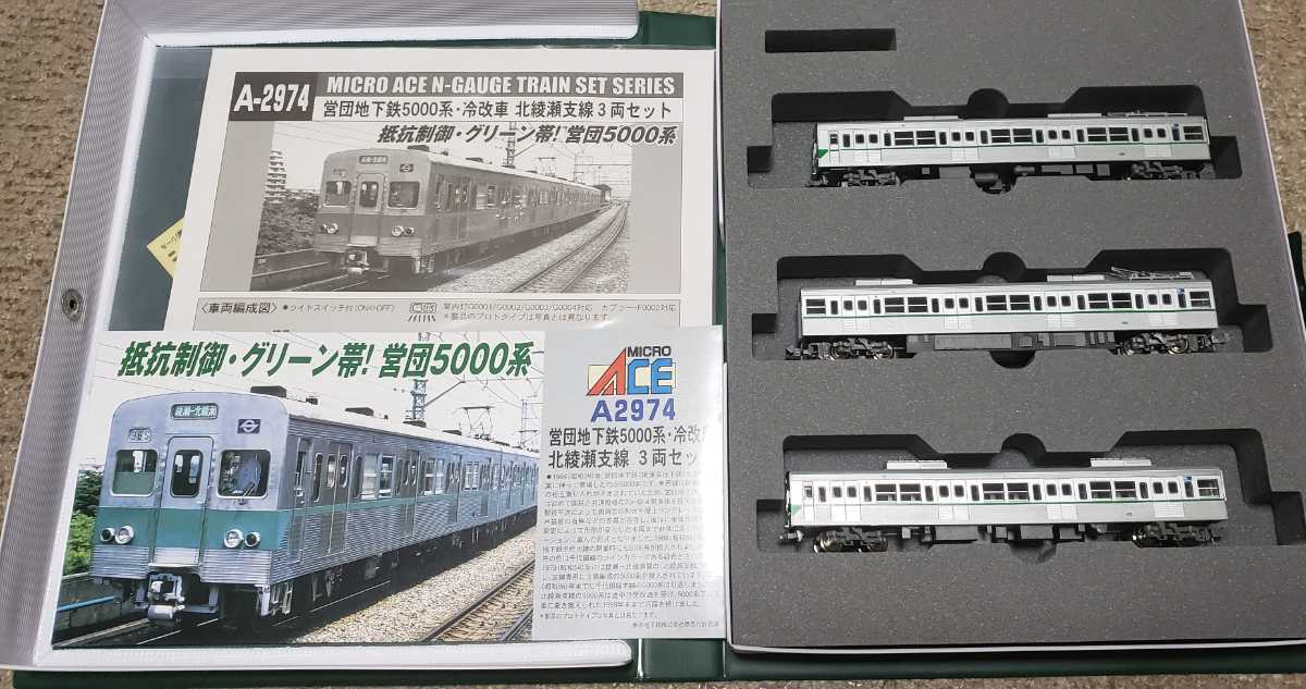 営団地下鉄5000系・冷改車 北綾瀬支線 3両セット A2974 未使用品 営団