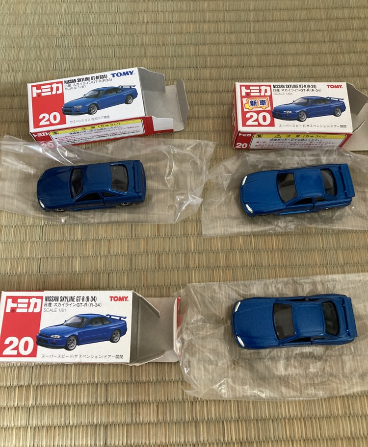 トミカ　赤箱　スカイライン　セット　日本製あり　R32 R33 R34 R35 当時物 トミカ ミニカーショップ 日本製 博品館トイパーク 絶版 箱付き