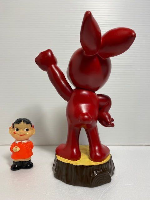 カウンター用・店頭用★エスエス製薬★ピョンちゃん★切り株★ソフビ人形 大 ２４．５ｃｍ ２３０ｇ 当時物 企業物 非売品 JAPAN 現状 