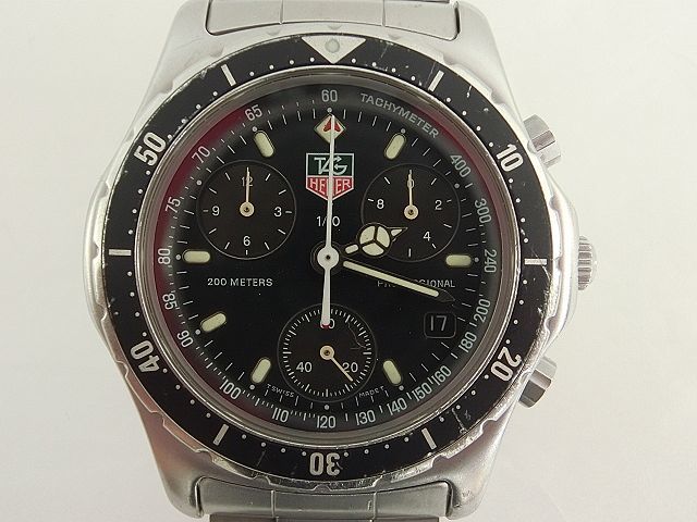 ★ CE1112 ブラック文字盤 デイト プロフェッショナル 可動品★TAG HEUER タグ ホイヤー 腕時計 メンズ クロノグラフ