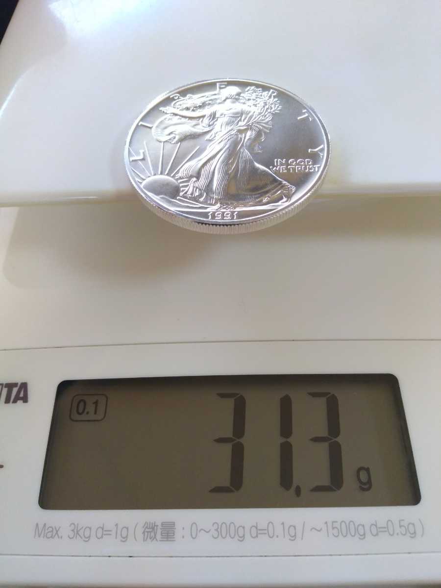 イーグル アメリカ 1ドル USA 1ドル銀貨⁄1991年銘 自由女神 LIBERTY 1oz