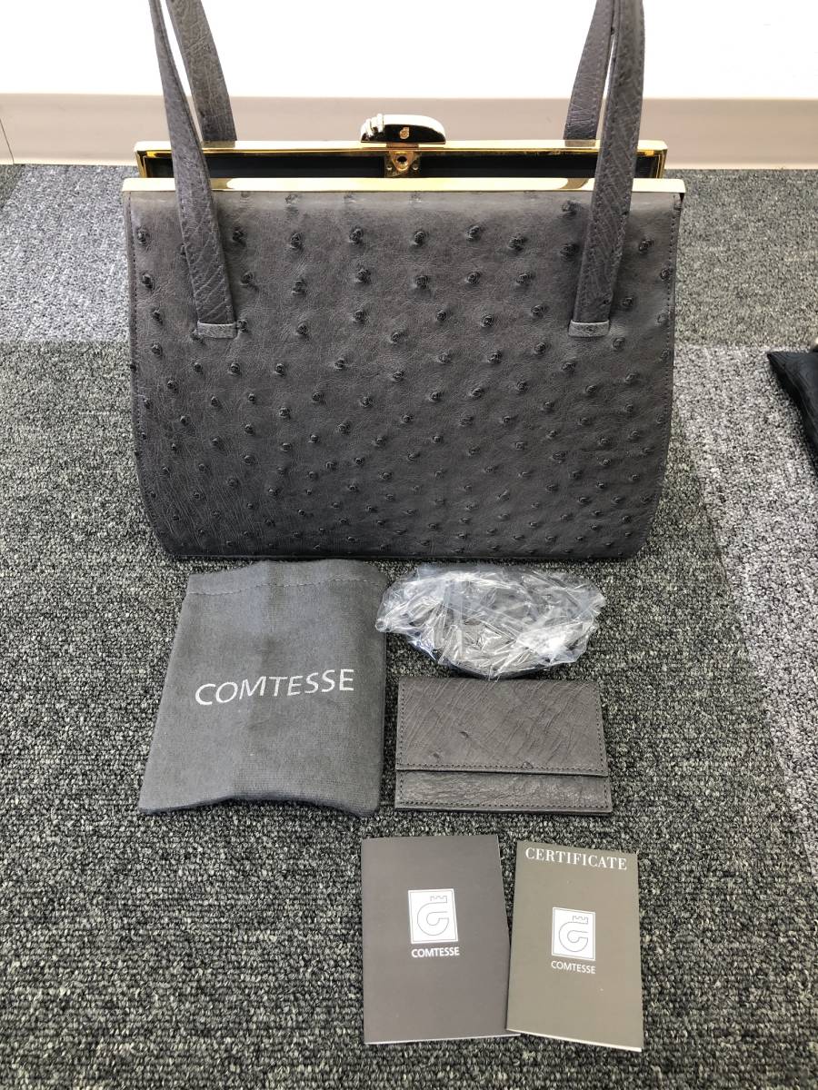 コンテス ハンドバッグ ショルダーバッグ COMTESSE オーストリッチ製