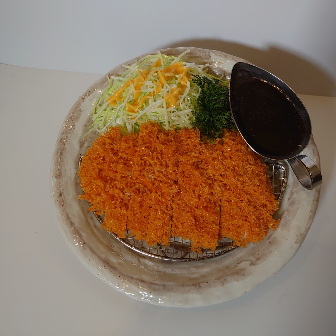 S13k709 うまそう！な 食品サンプル 大きなとんかつ 原寸大 実物大