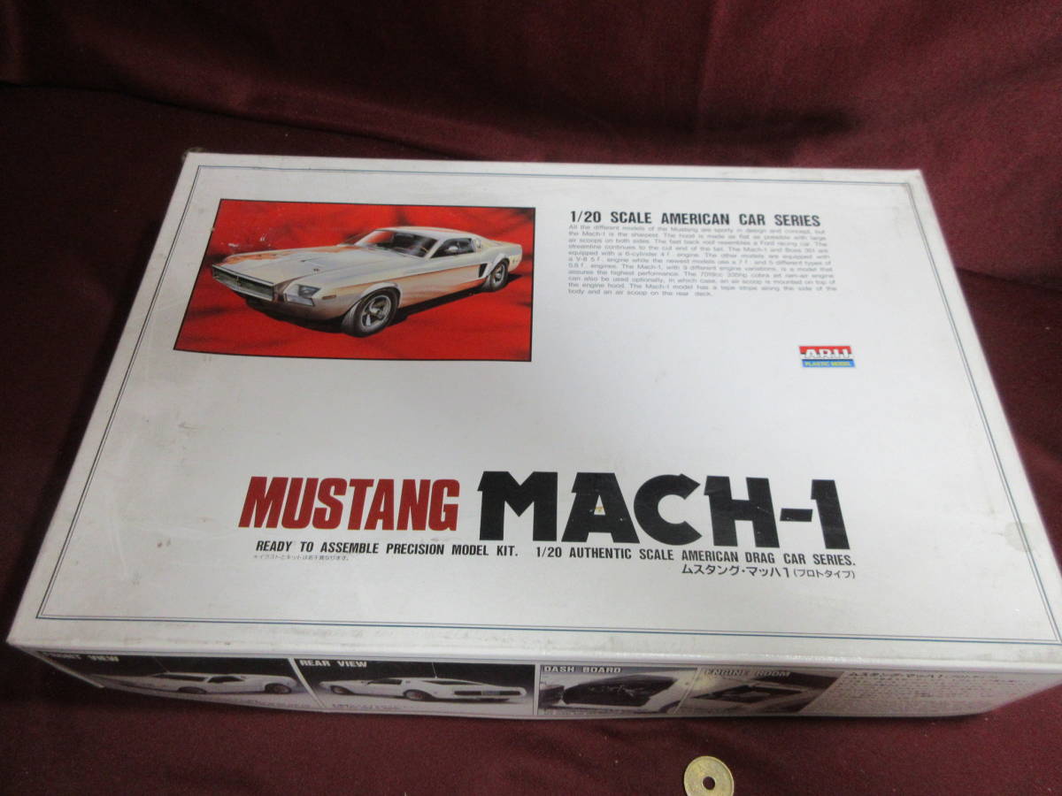 ARII 1/20 Mustang Mach-1 プラモデル 古ーい アリイ MUSTANG MACH-1 大箱 1/20 未組み立て品 ARII JAPAN pc-1