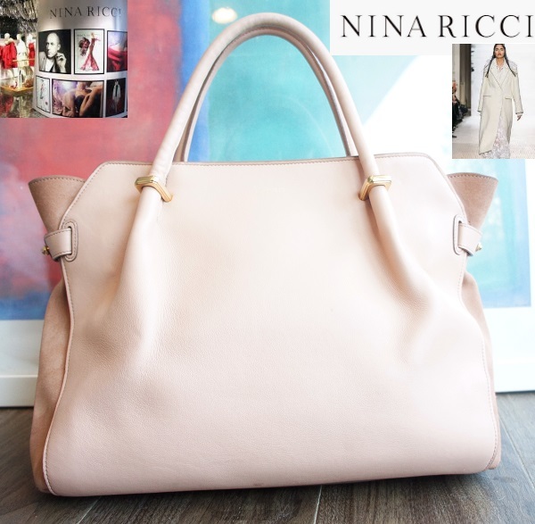 NINA RICCI ITARY/異素材コンビ/レザーショルダーバッグ/定20万弱