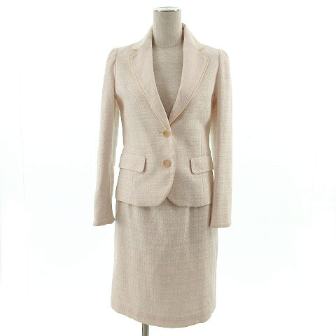 ハッシュアッシュ Hushush フォーマル スーツ セレモニースーツ ジャケット テーラードカラー シングル スカート ひざ丈 ピンクベージュ 2 女性用 売買されたオークション情報 Yahooの商品情報をアーカイブ公開 オークファン Aucfan Com