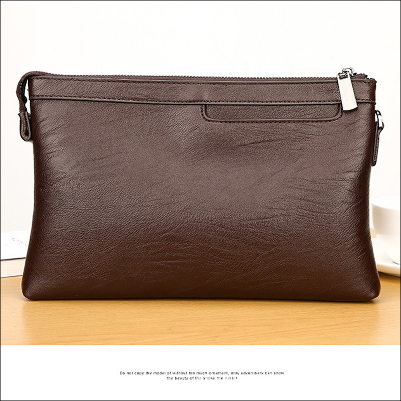 クラッチバッグ セカンドバッグ メンズ ストラップ付き ブラウン 茶