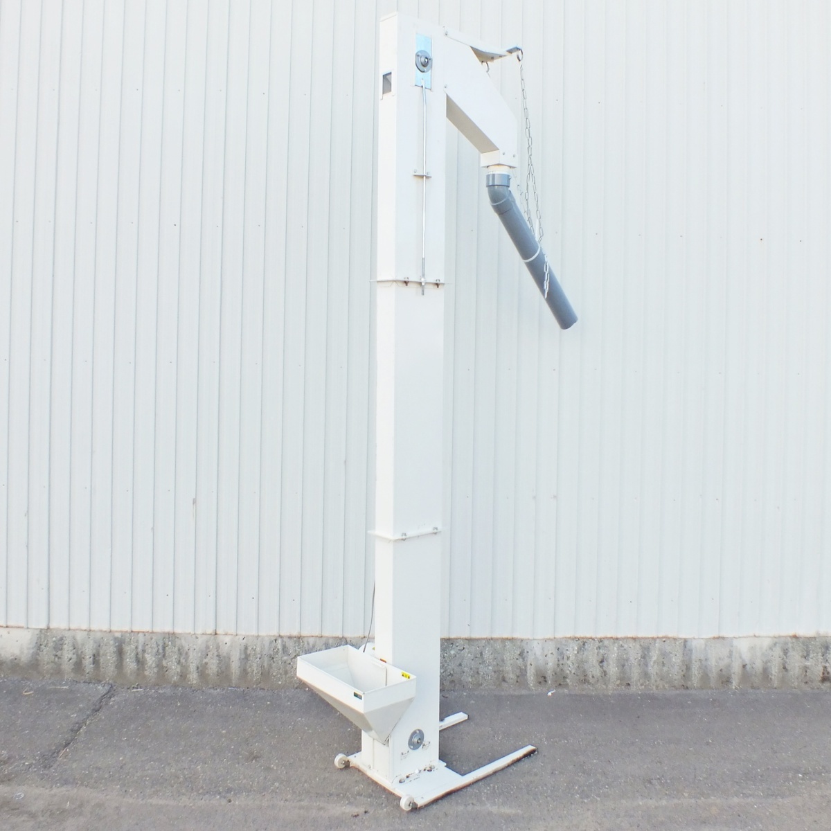 【新潟】岡山農栄社 3インチ 昇降機 SPB2800 約2.7m ライトバケット エレベーター 100V 50/60Hz 米 籾 穀物 籾摺り 張込 移送 玄米 中古