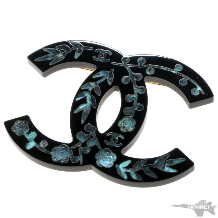 新品未使用CHANEL ブラック CCマークたっぷりカメリアブローチ CHANEL シャネル ココマーク カメリア 10A ブローチ ブラック 2110179
