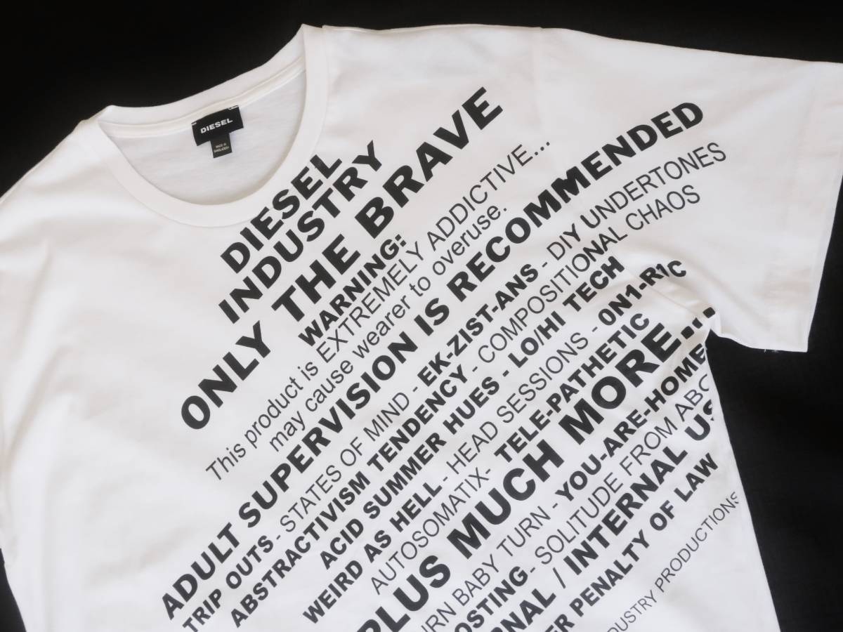 新品☆ディーゼル DIESEL☆ホワイト グラフィック Tシャツ☆ブラック