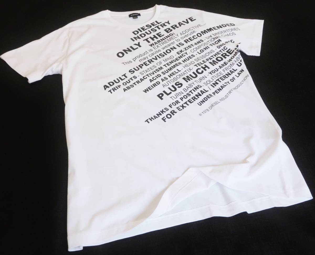 新品☆ディーゼル DIESEL☆ホワイト グラフィック Tシャツ☆ブラック 