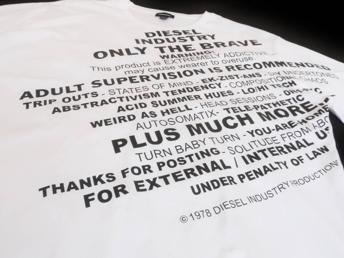 新品☆ディーゼル DIESEL☆ホワイト グラフィック Tシャツ☆ブラック