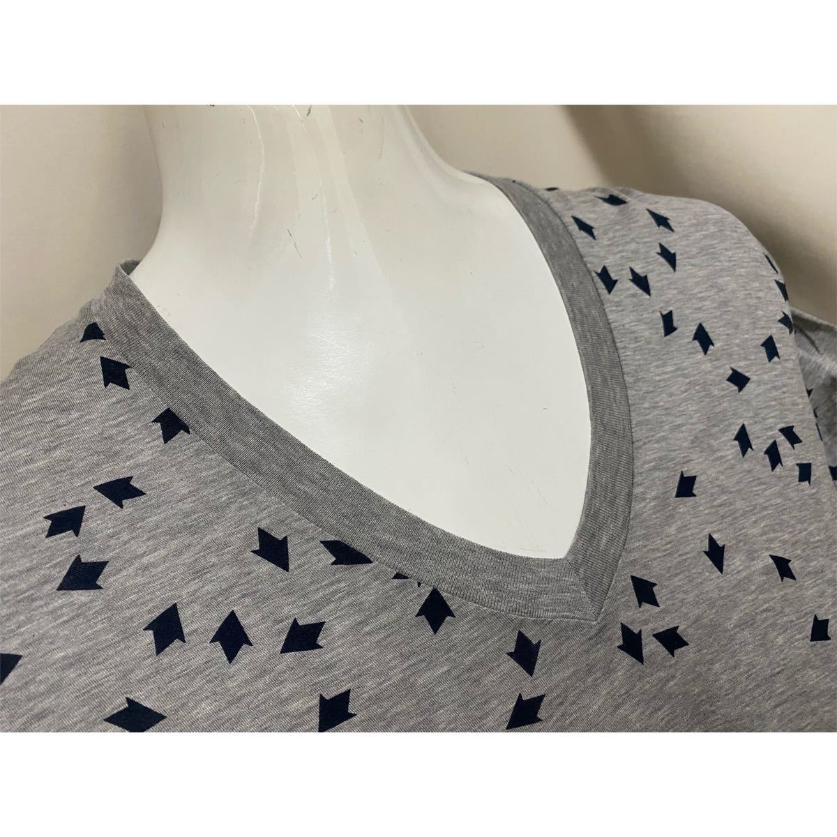 Dior Homme ディオールオム 総柄 Vネック Tシャツ カットソー XS 