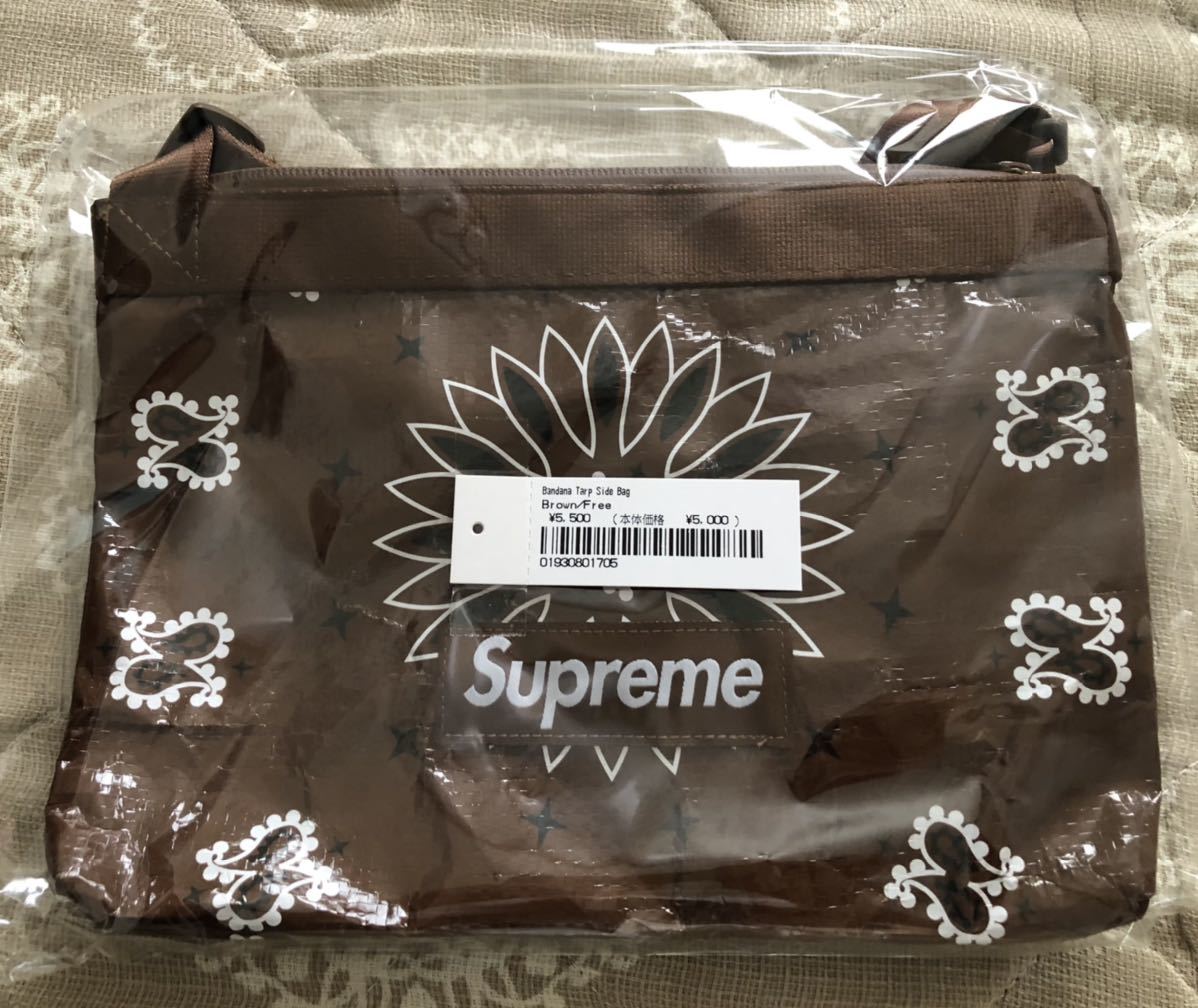 ☆シュプリームSUPREME Bandana Tarp Side Bag Brown☆バッグ ブラウン新品