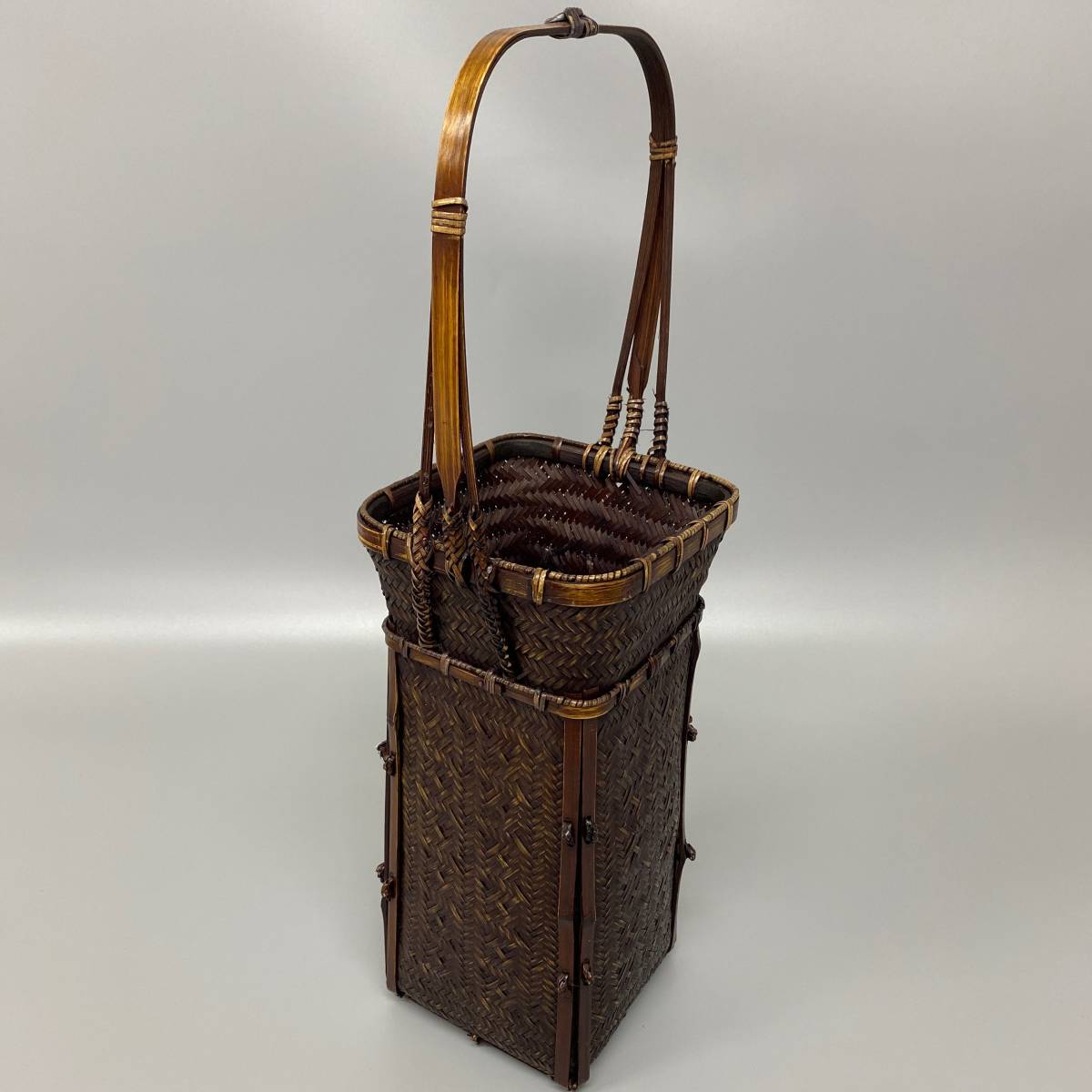 竹細工 茶道具 竹籠 花籠 花器 華道 花入 花入れ 古民具 古道具 :