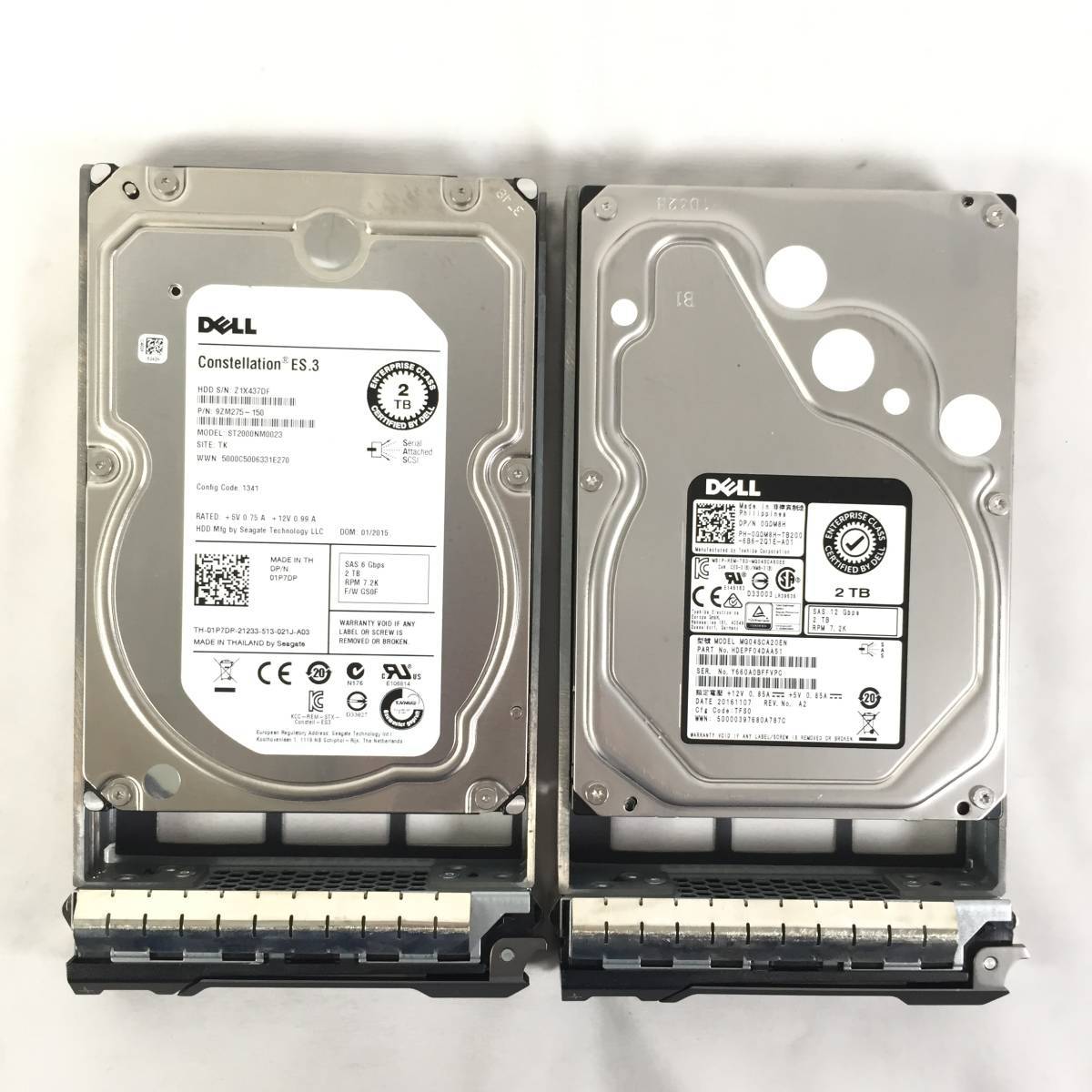 K38765 DELL 2TB SAS 7.2K HDD 3.5インチ 2点【中古動作品】