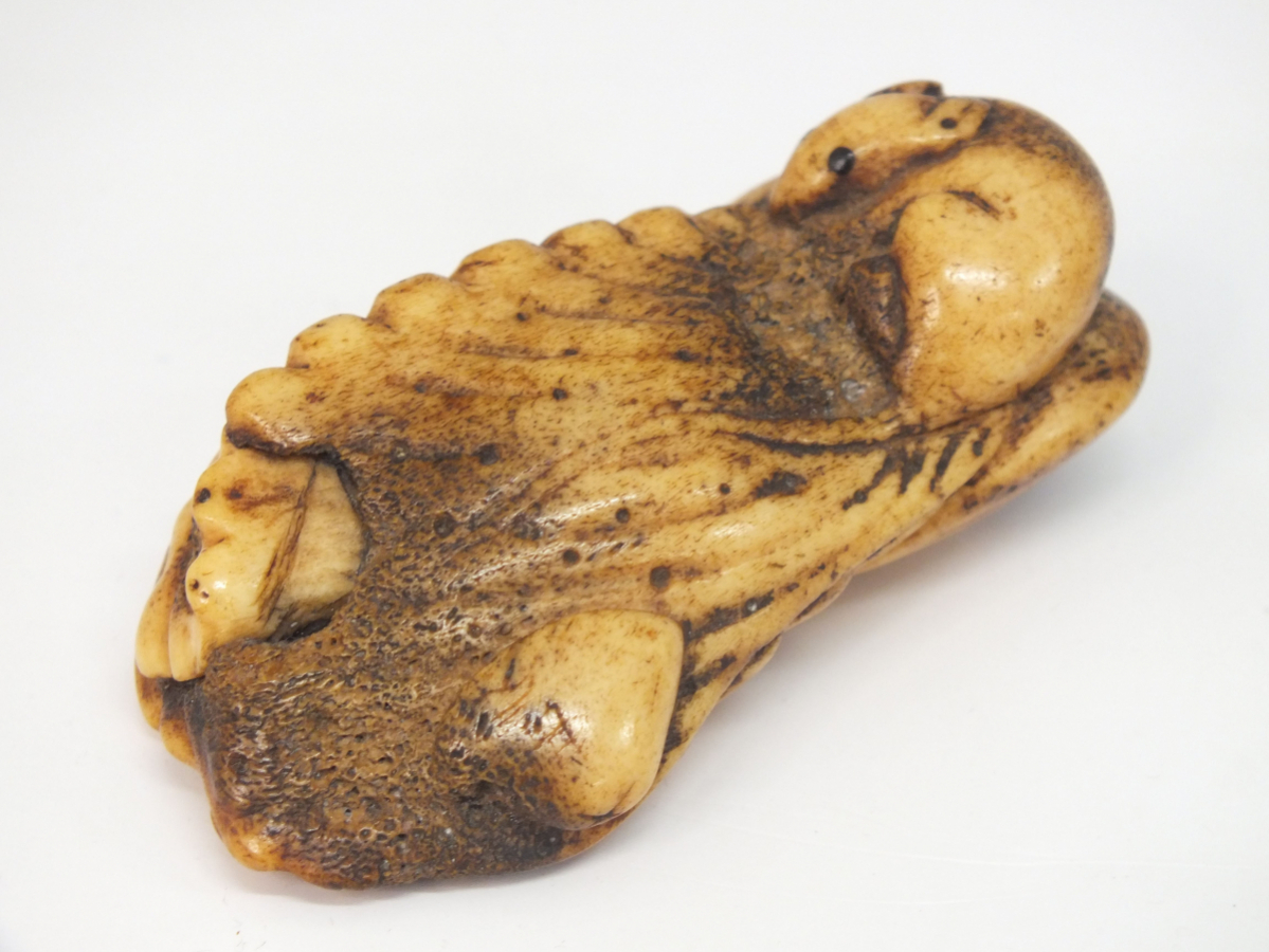 時代物 古珍材彫 細密鼠彫刻 根付 提げ物 骨董品/古美術品