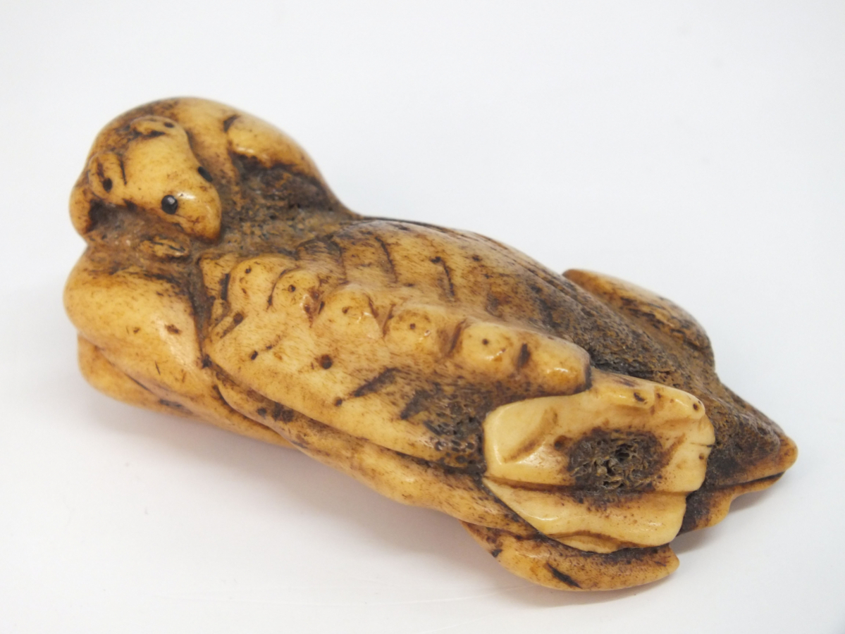 時代物 古珍材彫 細密鼠彫刻 根付 提げ物 骨董品/古美術品