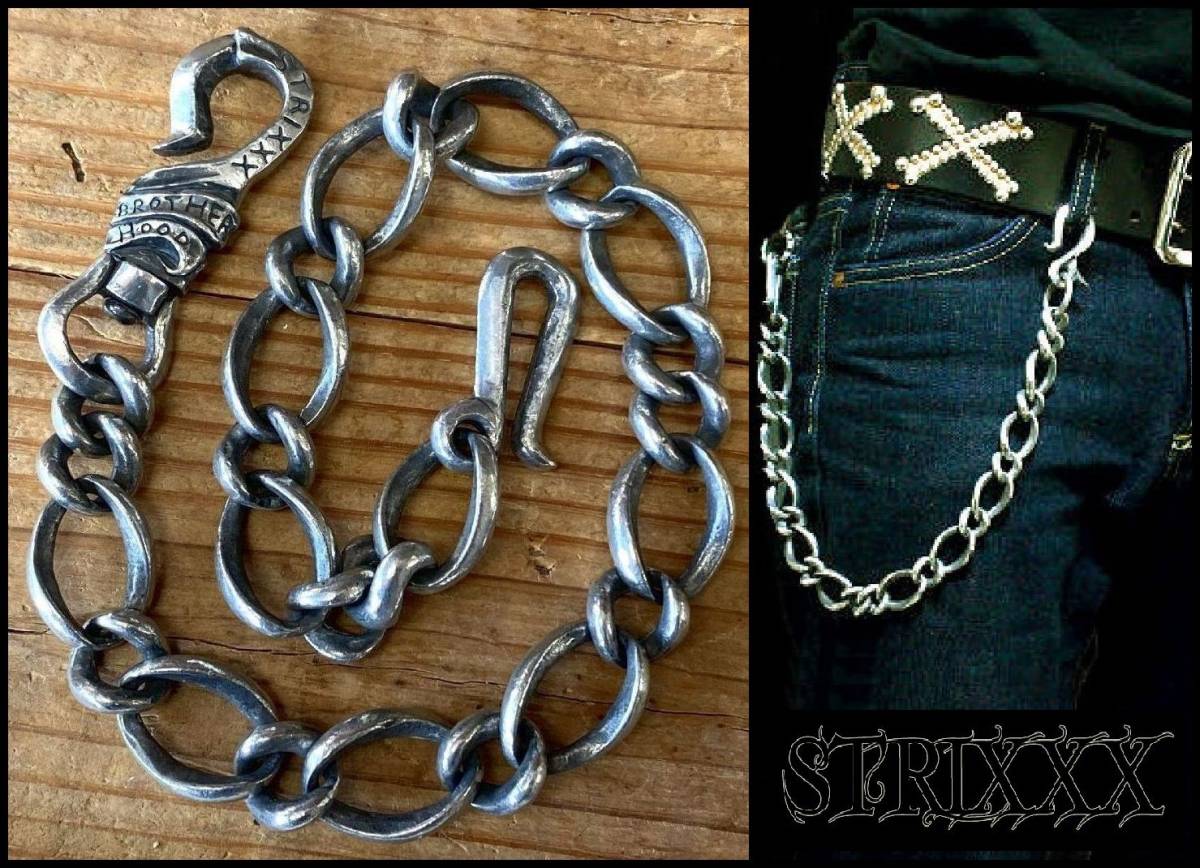 赤字超特価，新作 10800円 STRIXXX ストリックス STERLING LEATHER スターリング レザー 1st フック ウォレットチェーン キーチェーン シルバー(ウォレットチェーン)｜売買されたオークション情報、yahooの商品情報をア ウォレットチェーン