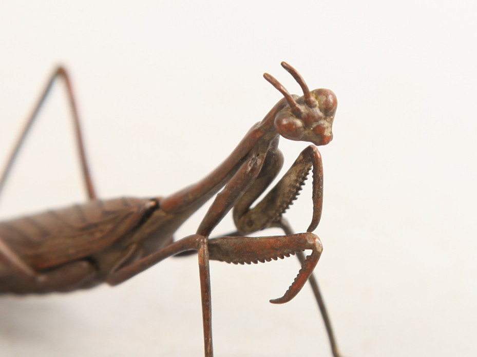 古銅自在カマキリ螳螂置物 長約9.6CM 自在蟷螂置物 文化遺産オンライン