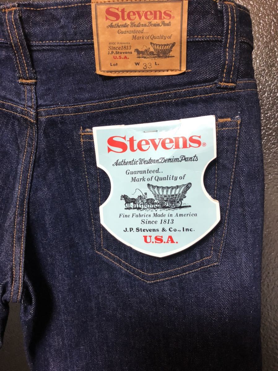 デッドストック 70s STEVENS デニム 33 タイトストレート ストレート 
