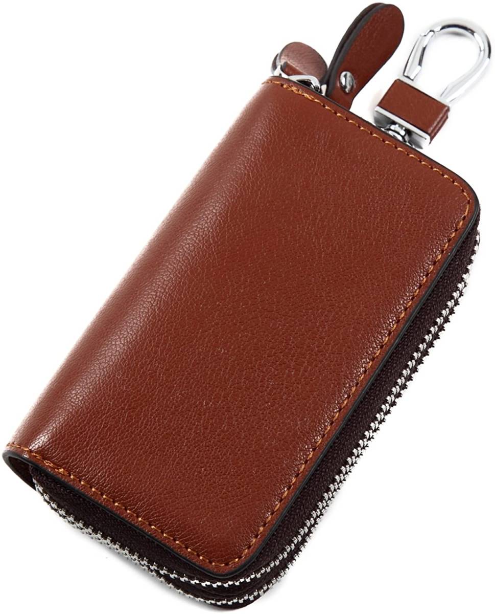  Foppery スマートキーケース ジャバラ式 お財布付き ダブルファスナー スマートキー 本革 レザー キーカバー ブラウン 茶(キーケース)｜売買されたオークション情報、yahooの商品情報をアーカ キーケース