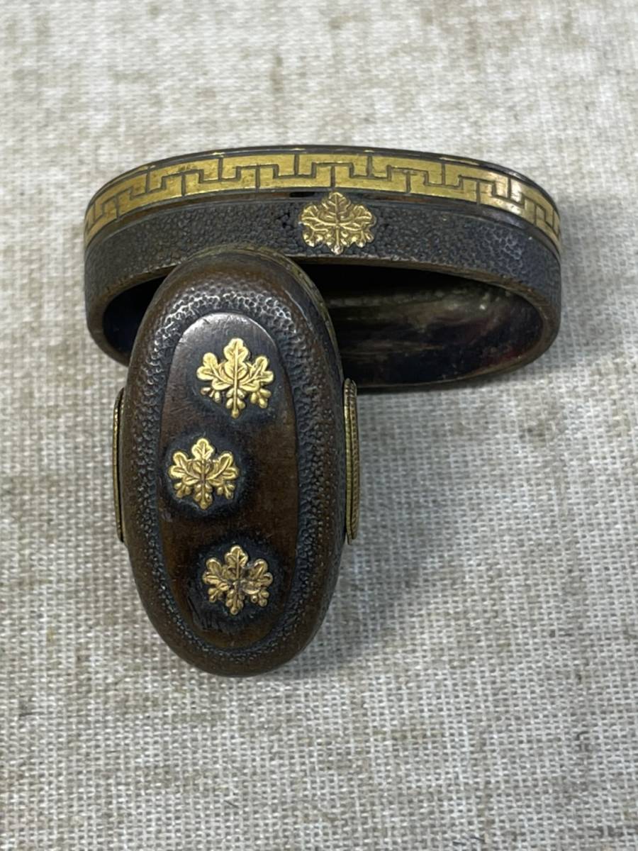 小柄 赤銅魚々子地鶏図 在銘 柳川直孝 花押 刀装具 骨董 古美術 江戸