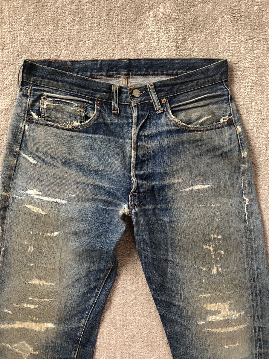 Special LEVIS 501 BIGE 鬼ヒゲ ハチノス 16ボタン 雰囲気抜群 