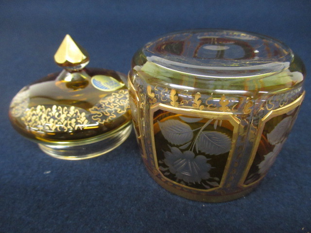 安い，HOT J2130 glass bor/ガラスボール「金彩 ローズ文 カットガラス