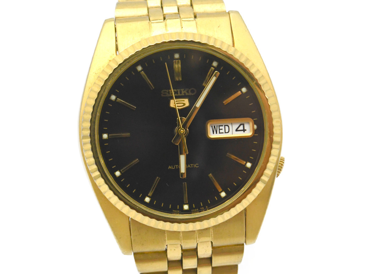 中古品] 稼働品【SEIKO】セイコー SEIKO5 7S26-0500 ブラック文字盤 