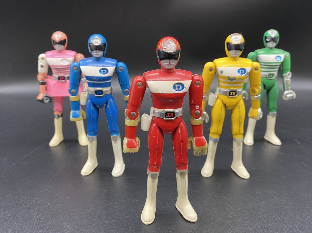 当時物】電子戦隊デンジマン ソフビ 5体セット ポピー MCG 東映 昭和