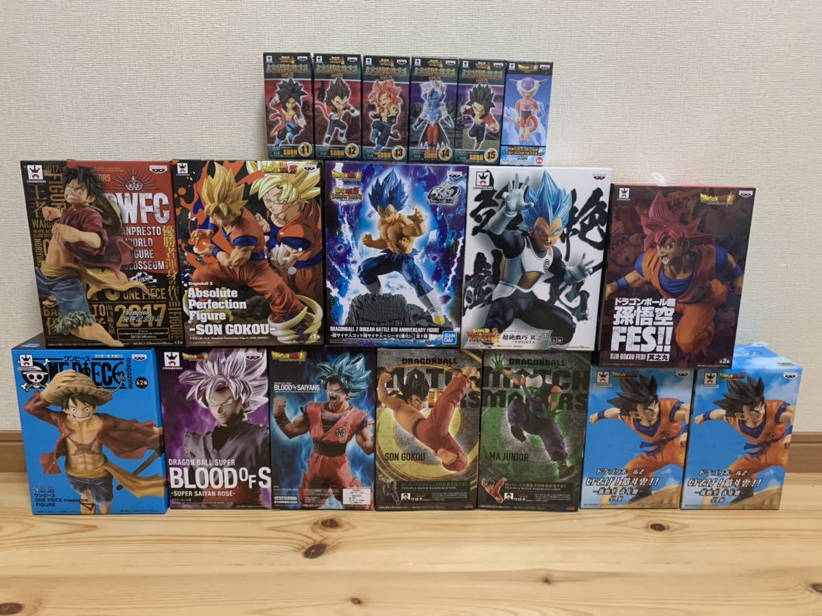 ドラゴンボール　ワンピース　フィギュア　コレクタブル　孫悟空 ベジータ 18体　未開封　1円スタート