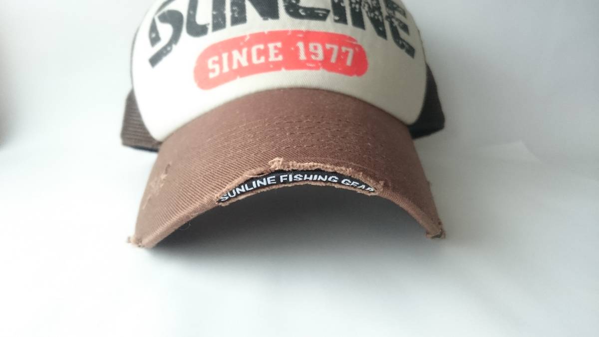 サンライン 広けれ ダメージ加工キャップ フィッシングキャップ