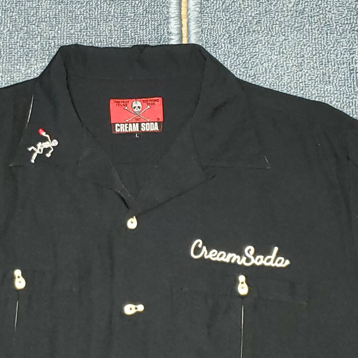 クリームソーダ ボーリングシャツ ピンクドラゴン CREAM SODA 