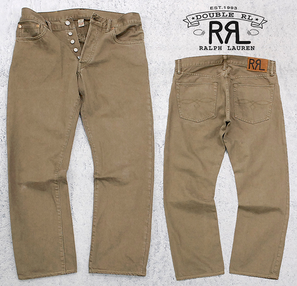 【限定セール】 名品 定価￥36 300 ダブルアールエル RRL LOW STRAIGHT 12.75oz HEAVY BULL DENIM/日本製ヘビーブルデニム カーキ/32 34インチ(ボトムス)｜売買されたオークション情報、yahooの商品情報をアーカイブ公開 - 男性用