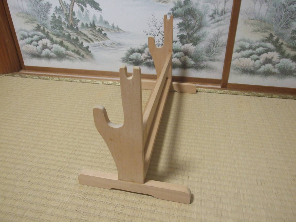 刀掛】紫檀 三振掛用 透かし 刀掛け 武具 刀置き ※品 ※全国一律送料2060円