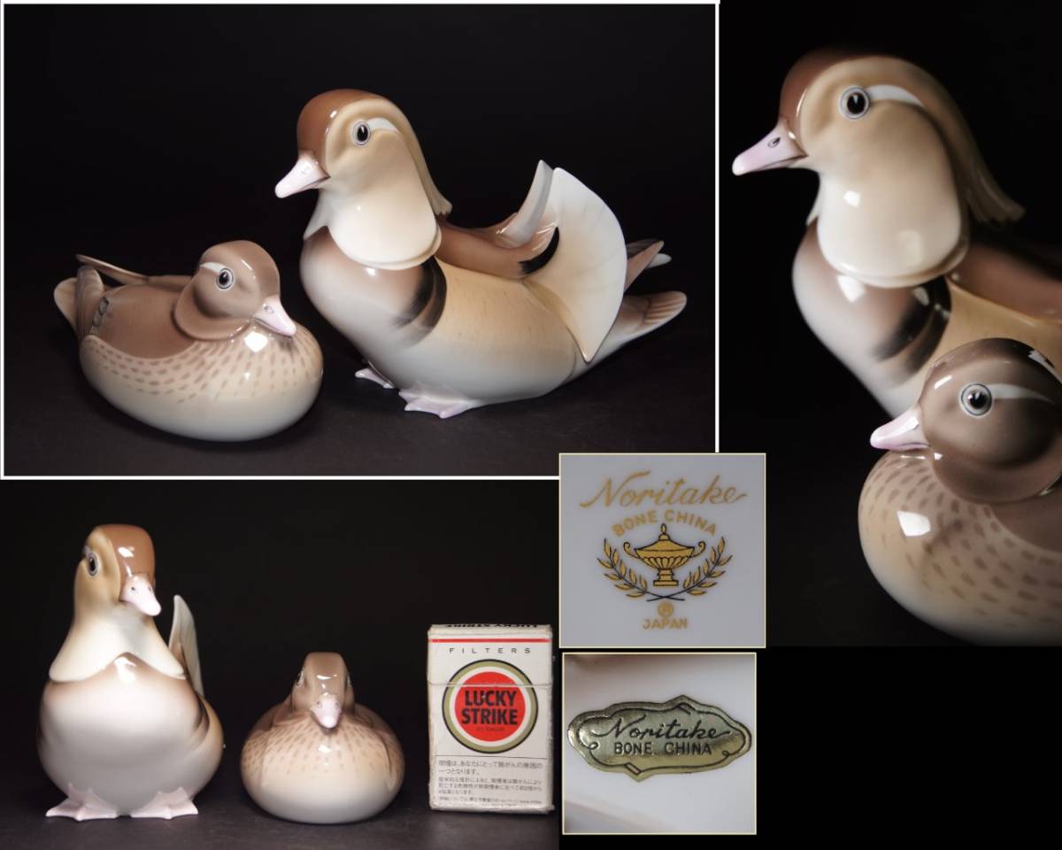 Noritake】オールドノリタケ ボーンチャイナ 鴨 鴛鴦 おしどり 夫婦 鳥 