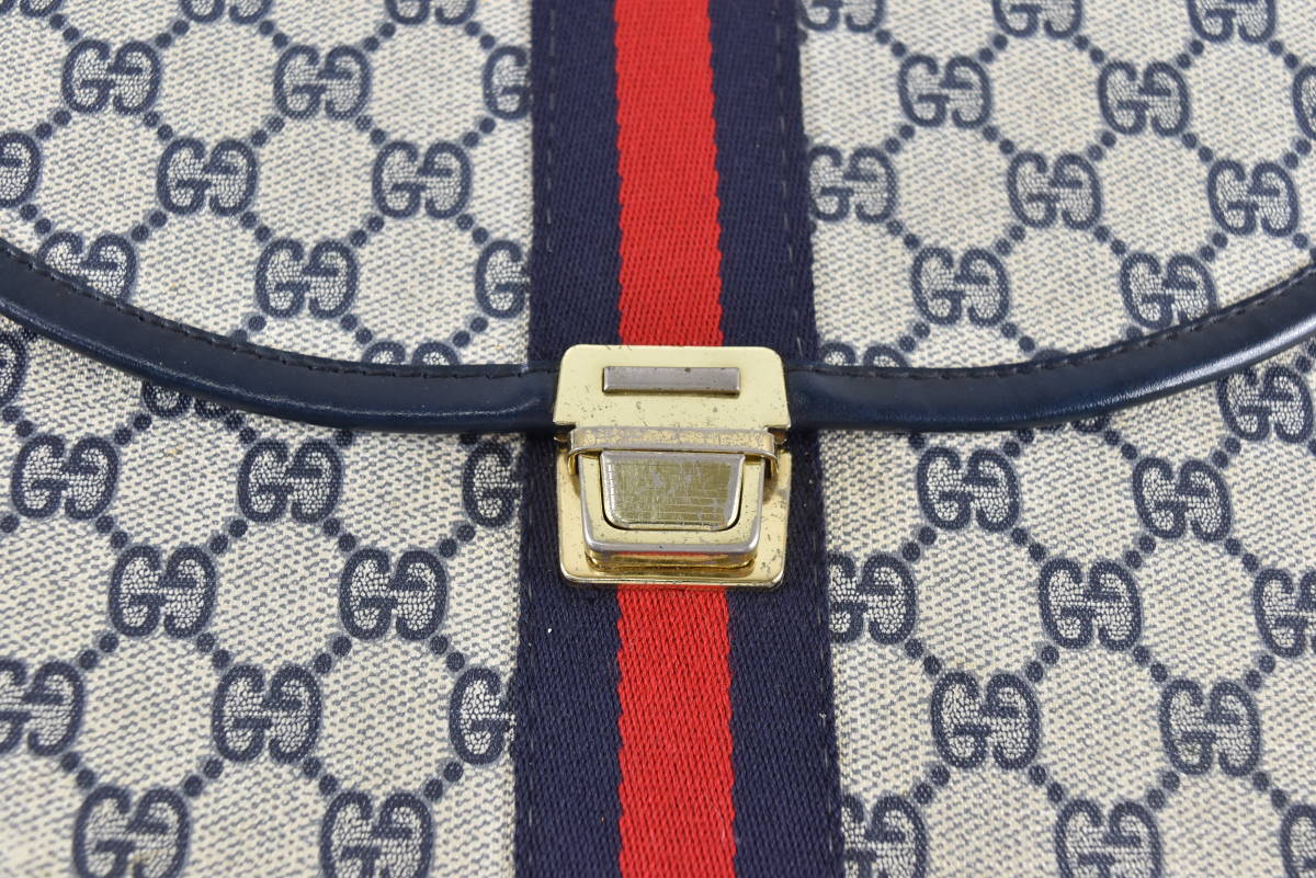 ヴィンテージ GUCCI グッチ GG柄 シェリーライン クラッチバッグ 