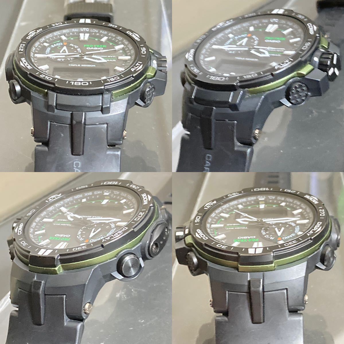  美品 PROTREK PRW-6000Y-1AJF タフソーラー 電波受信 電波ソーラー マルチバンド6 トリプルセンサver.3 アナデジ ブラック グリーン 箱説付