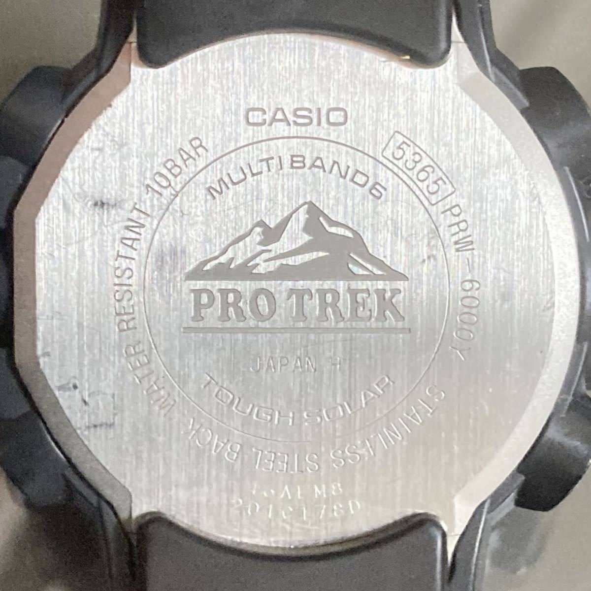  美品 PROTREK PRW-6000Y-1AJF タフソーラー 電波受信 電波ソーラー マルチバンド6 トリプルセンサver.3 アナデジ ブラック グリーン 箱説付