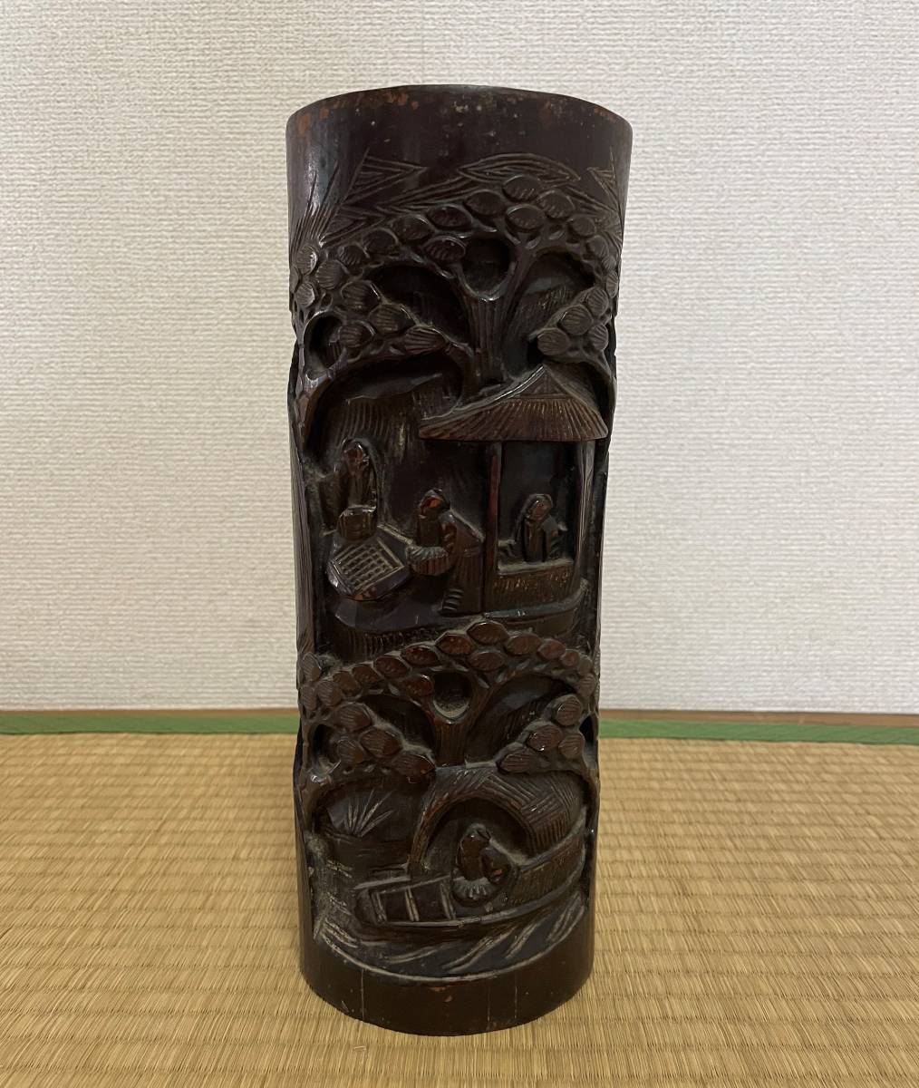 ff41 軽井沢彫り ミラー 鏡 壁掛け 伝統工芸 民芸家具 伝統工芸品